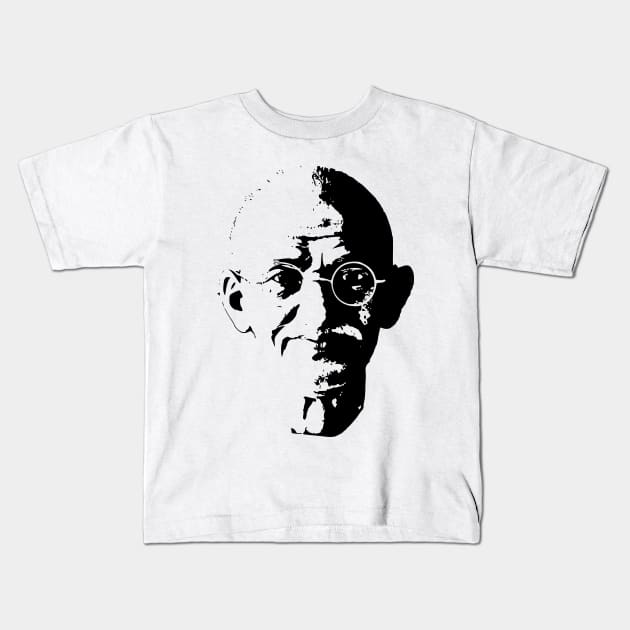 Mahatma Gandhi Kids T-Shirt by Nerd_art